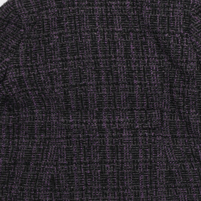 Classics Womens Purple Plaid Overcoat Coat Size 14