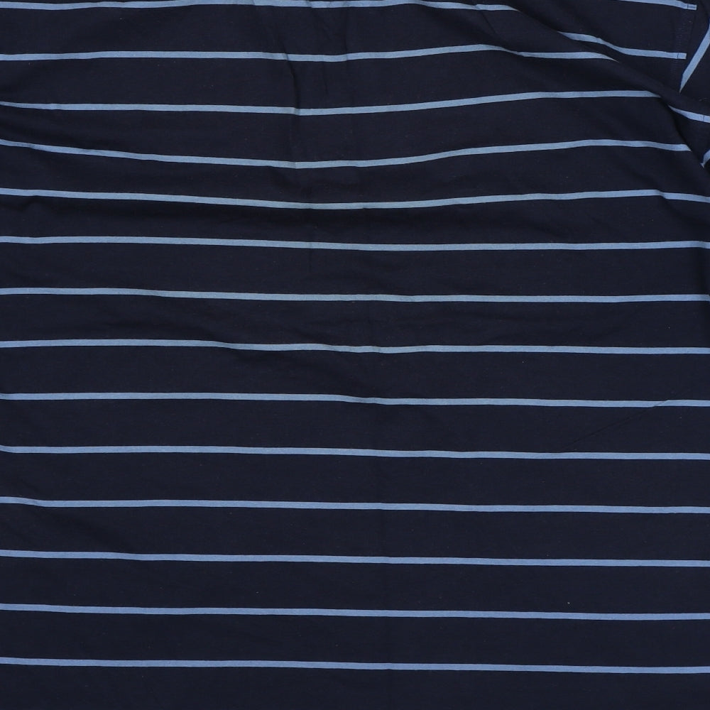 Patrick O'Connor Mens Blue Striped Polyester Polo Size XL Collared
