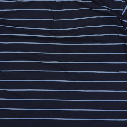 Patrick O'Connor Mens Blue Striped Polyester Polo Size XL Collared