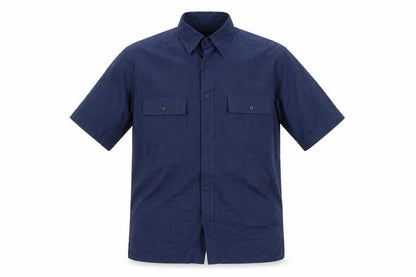 F&F Mens Blue Geometric Polyester Button-Up Size L Collared