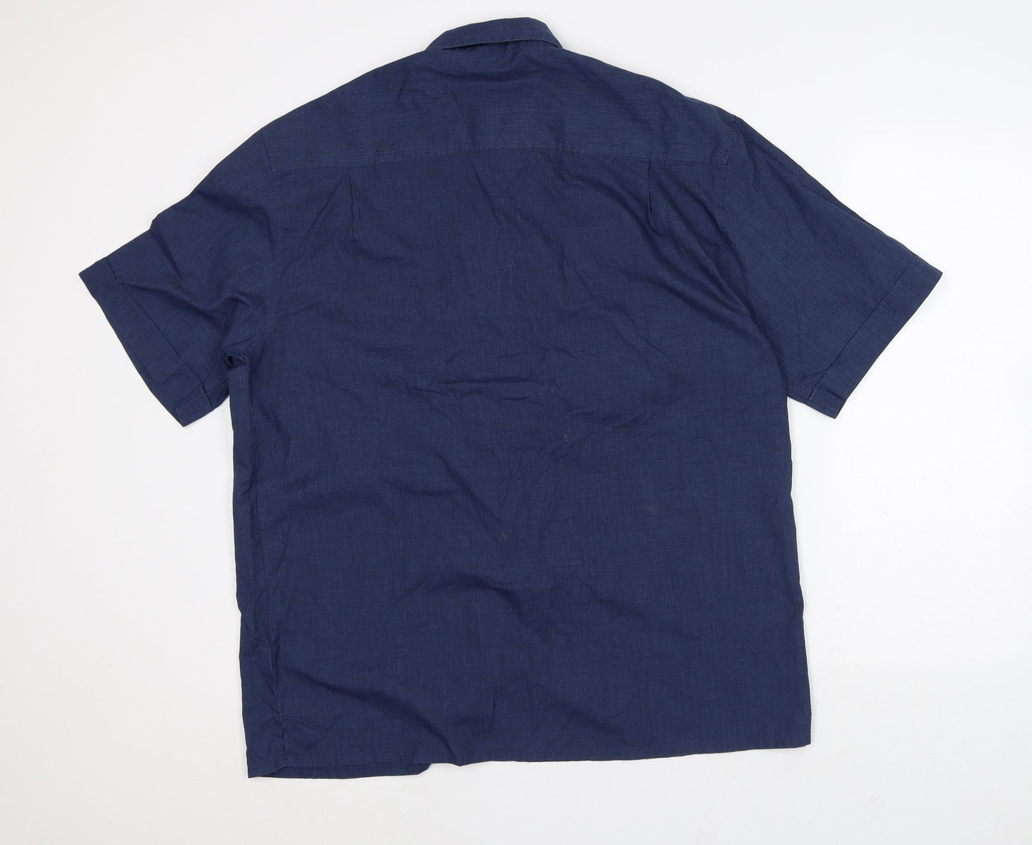 Mens UK Size L Florence and Fred Blue  Button-Up Short Sleeve Casual Shirt