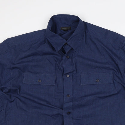 Mens UK Size L Florence and Fred Blue  Button-Up Short Sleeve Casual Shirt