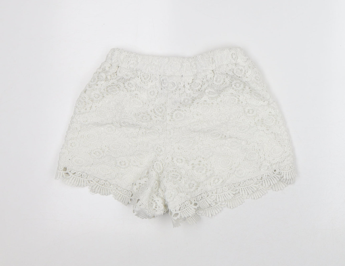 Atmosphere Womens White Geometric Polyester Culotte Shorts Size 6 L4 in Regular