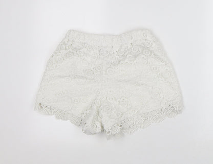 Atmosphere Womens White Geometric Polyester Culotte Shorts Size 6 L4 in Regular