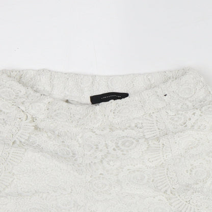 Atmosphere Womens White Geometric Polyester Culotte Shorts Size 6 L4 in Regular