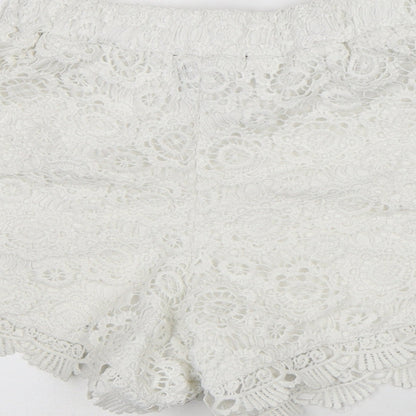 Atmosphere Womens White Geometric Polyester Culotte Shorts Size 6 L4 in Regular