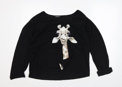 Womens UK Size S Sheilay Black Basic T-Shirt