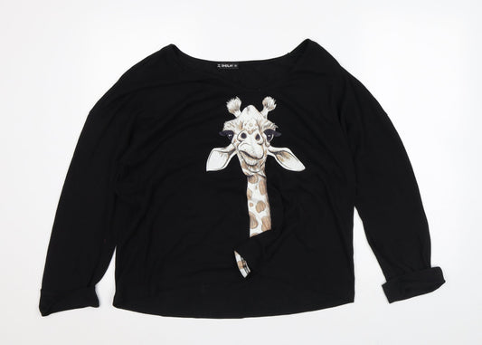Womens UK Size S Sheilay Black Basic T-Shirt