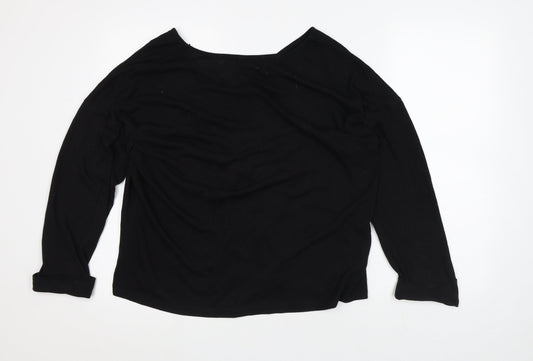 Womens UK Size S Sheilay Black Basic T-Shirt