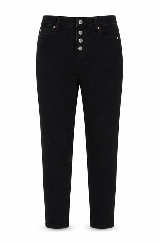 Womens UK Size 12 Denim & Co. Regular Fit Tapered Black Jeans