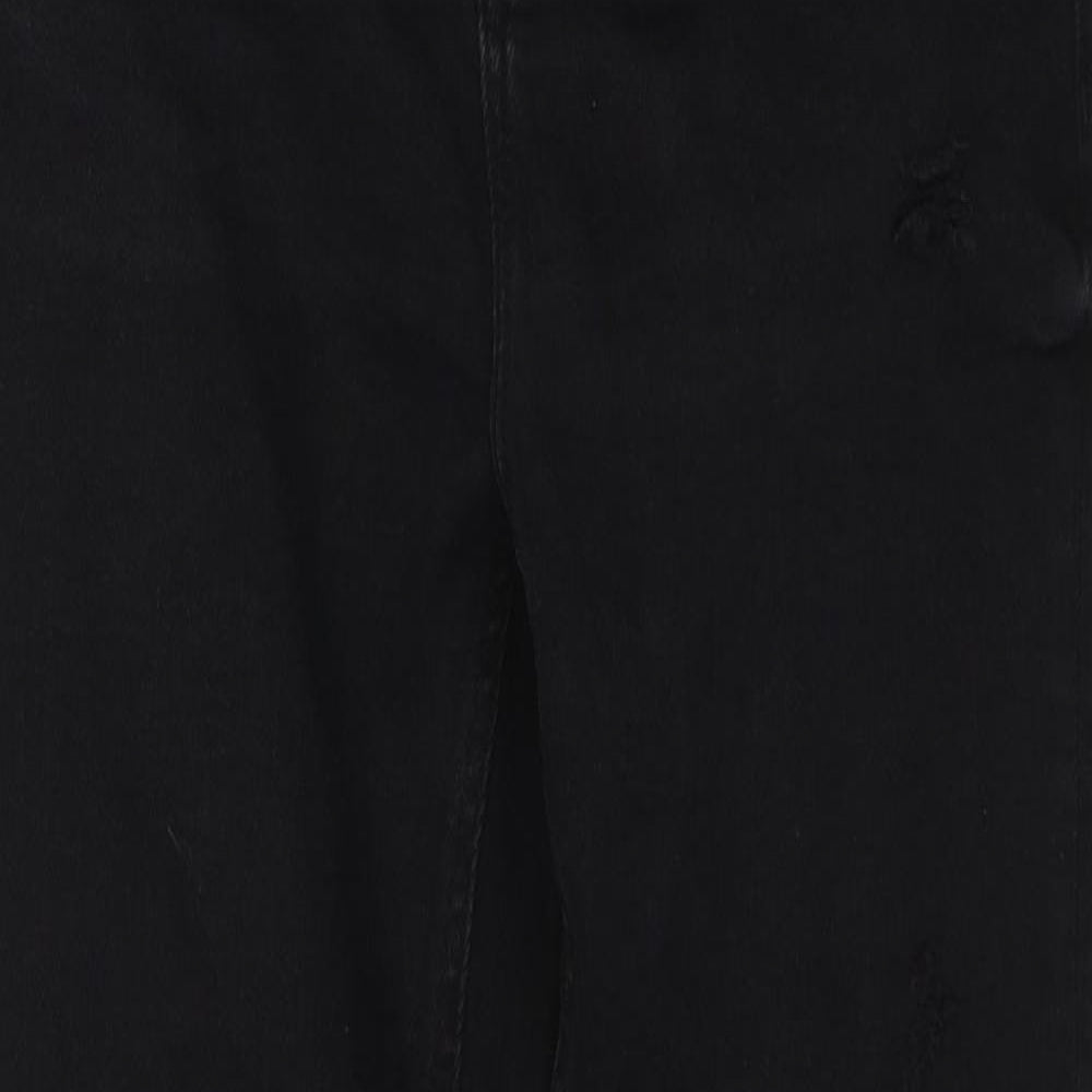 Denim & Co. Womens Black Cotton Tapered Jeans Size 12 L27 in Regular