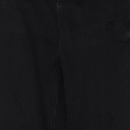 Denim & Co. Womens Black Cotton Tapered Jeans Size 12 L27 in Regular
