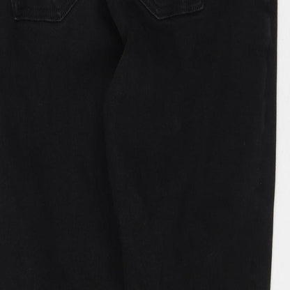 Denim & Co. Womens Black Cotton Tapered Jeans Size 12 L27 in Regular