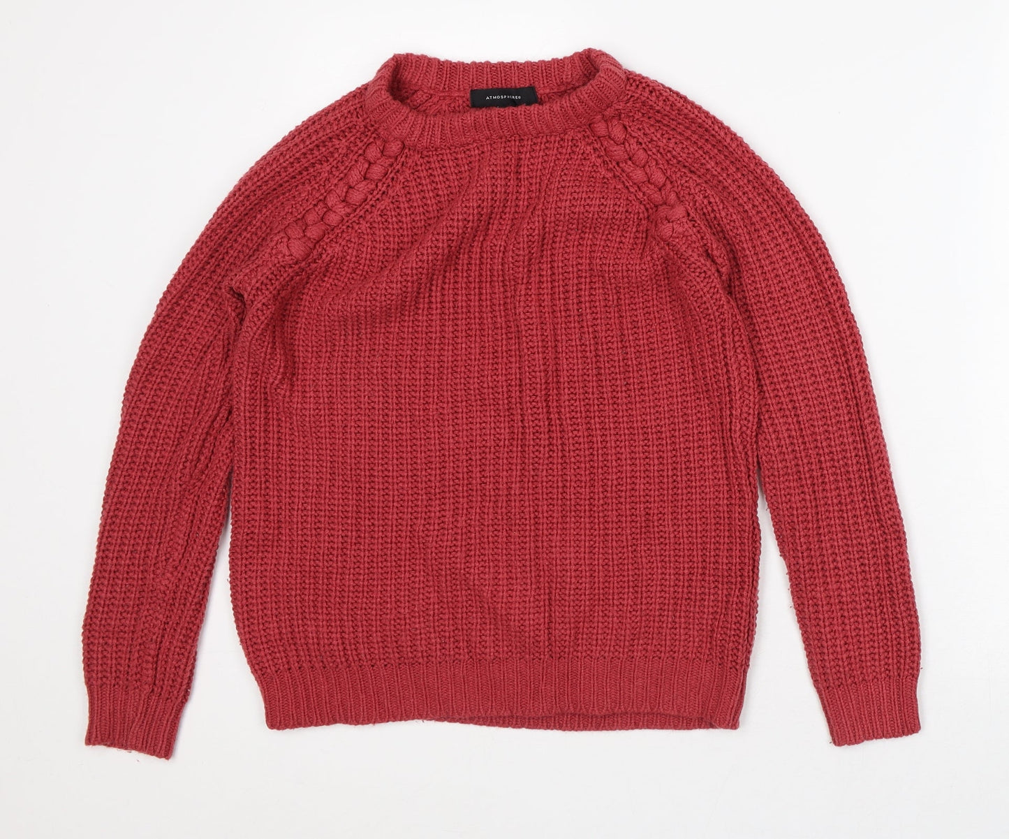 Atmosphere Womens Red Mock Neck Acrylic Pullover Jumper Size 8