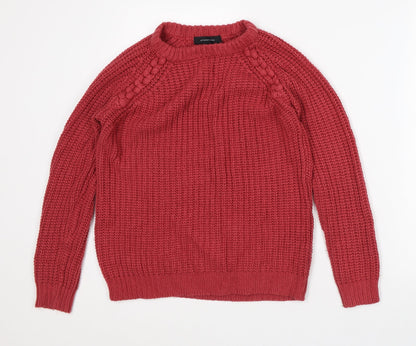 Atmosphere Womens Red Mock Neck Acrylic Pullover Jumper Size 8