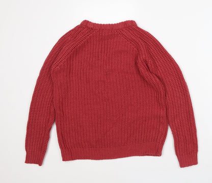 Atmosphere Womens Red Mock Neck Acrylic Pullover Jumper Size 8