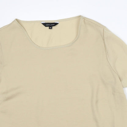 Womens UK Size 14 New Look Brown Basic T-Shirt