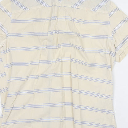 Mens UK Size L NEXT Yellow  Button-Up Short Sleeve Casual Shirt