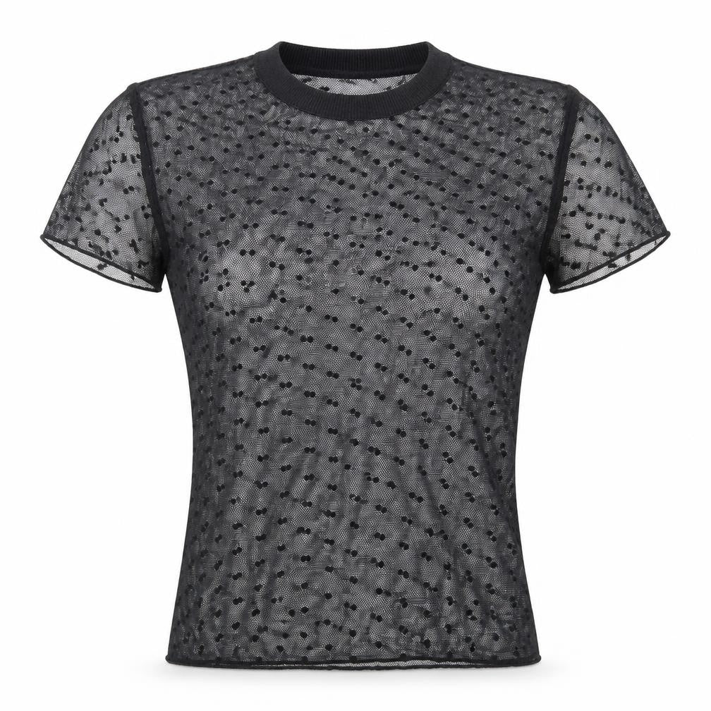 Womens UK Size XS Light Before Dark Black Cropped T-Shirt
