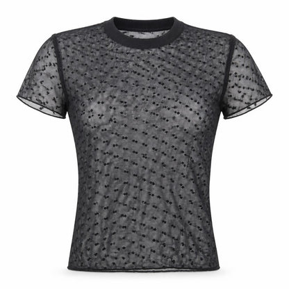 Womens UK Size XS Light Before Dark Black Cropped T-Shirt