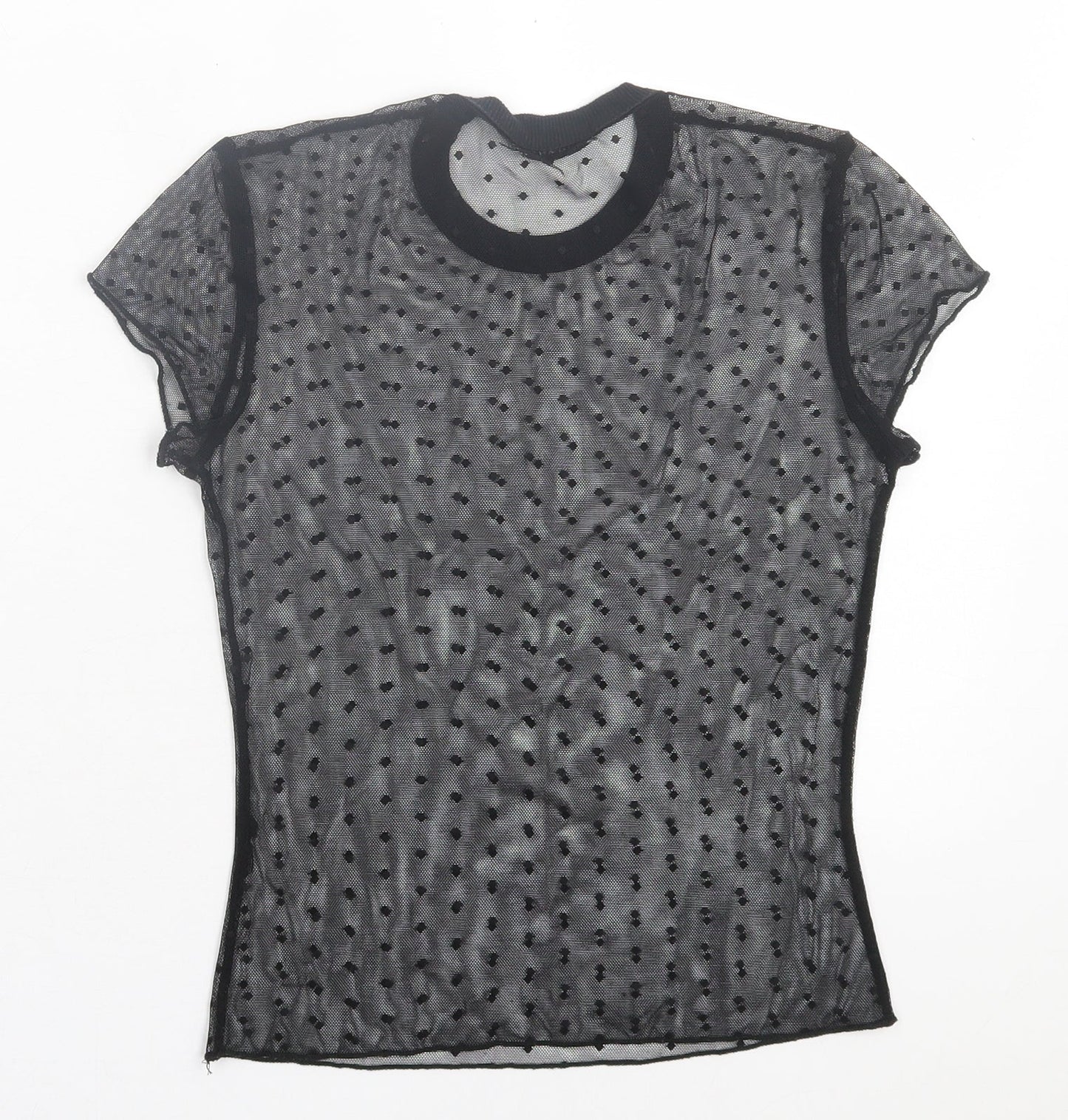 Womens UK Size XS Light Before Dark Black Cropped T-Shirt