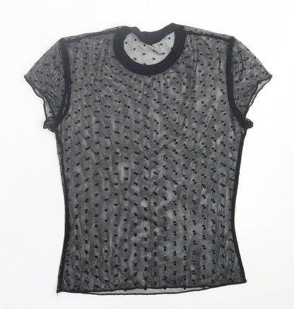 Womens UK Size XS Light Before Dark Black Cropped T-Shirt