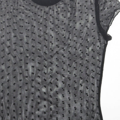 Womens UK Size XS Light Before Dark Black Cropped T-Shirt