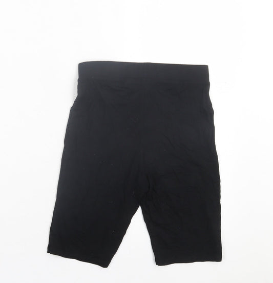 COLLUSION Womens Black Viscose Bermuda Shorts Size 8 L8 in Regular Pull On