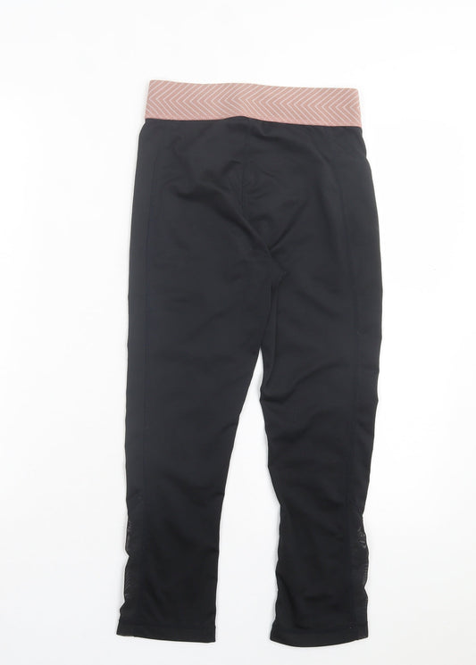 Primark Womens Black Polyester Cropped Leggings Size 6 L20 in Regular Pullover