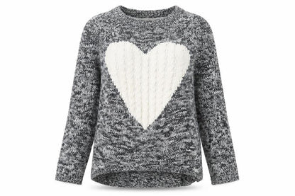 Womens UK Size 12 Heart & Soul Grey Pullover Jumper