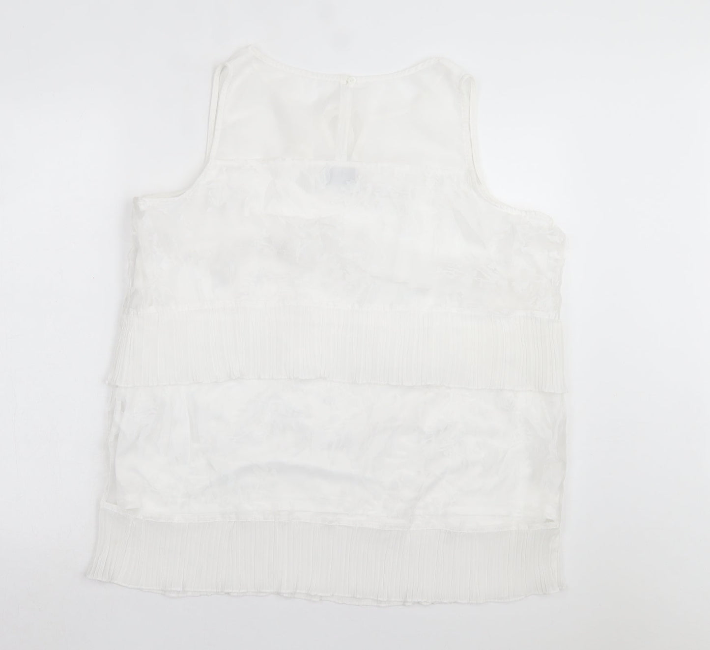 B.You Womens White Viscose Basic Tank Size 16 V-Neck