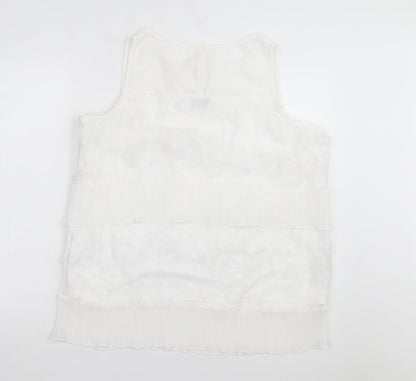 B.You Womens White Viscose Basic Tank Size 16 V-Neck