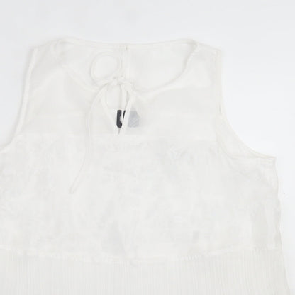 B.You Womens White Viscose Basic Tank Size 16 V-Neck