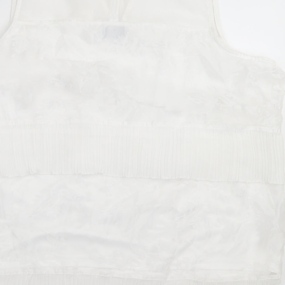 B.You Womens White Viscose Basic Tank Size 16 V-Neck