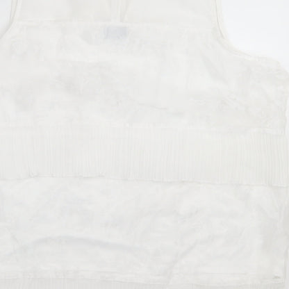 B.You Womens White Viscose Basic Tank Size 16 V-Neck