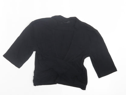 Womens UK Size 6 Topshop Black Cropped T-Shirt