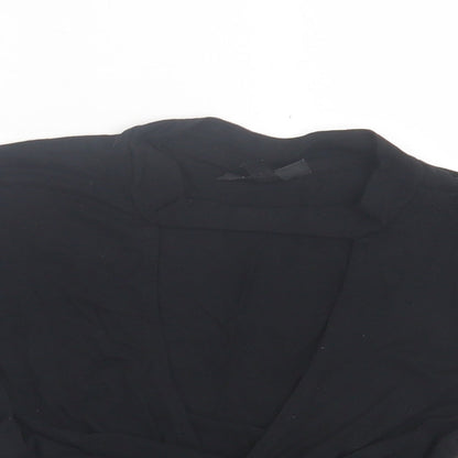 Womens UK Size 6 Topshop Black Cropped T-Shirt