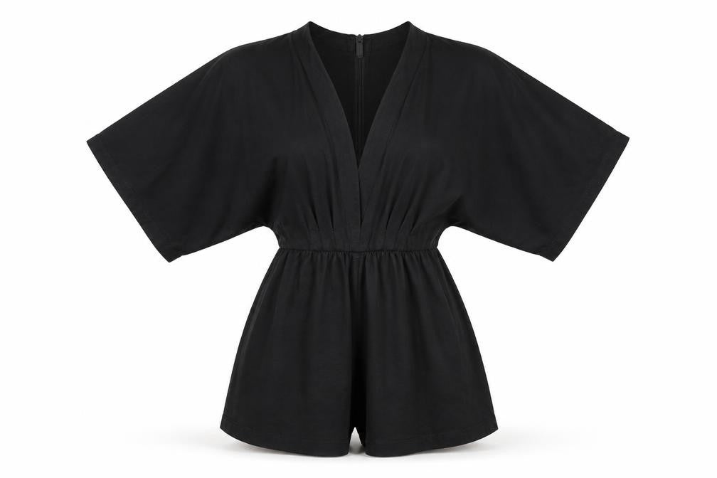 Womens UK Size 4 Topshop One-Piece Black Playsuit
