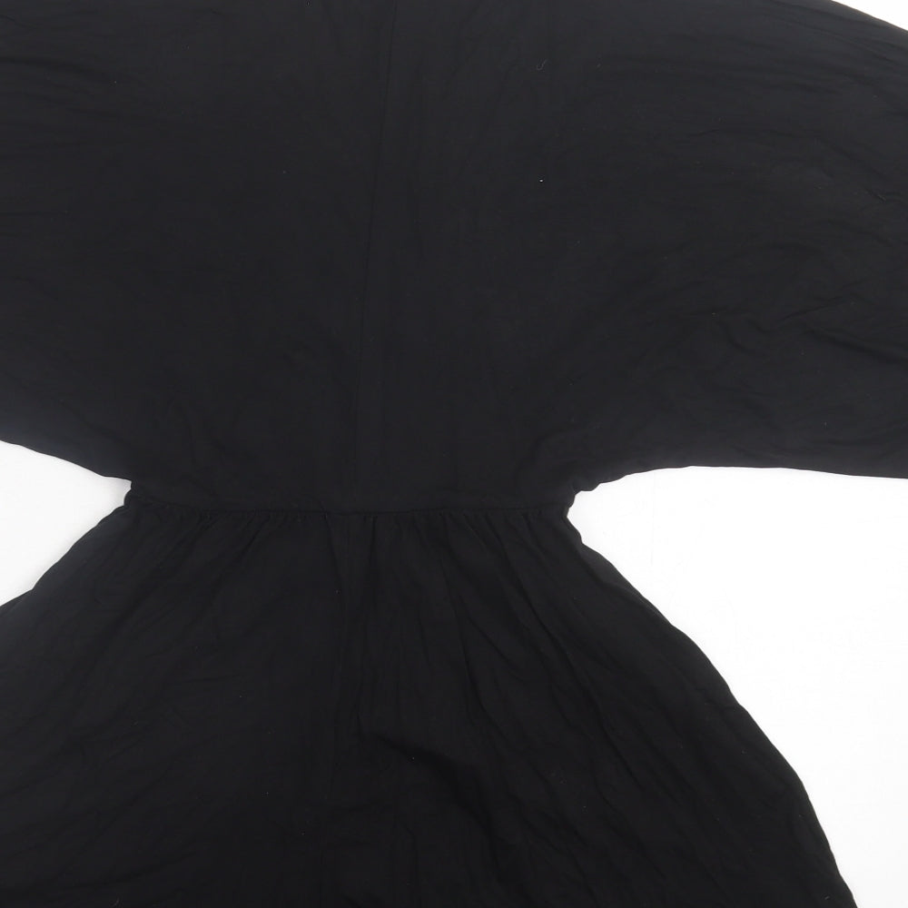 Topshop Womens Black Elastane Playsuit One-Piece Size 4 Pullover