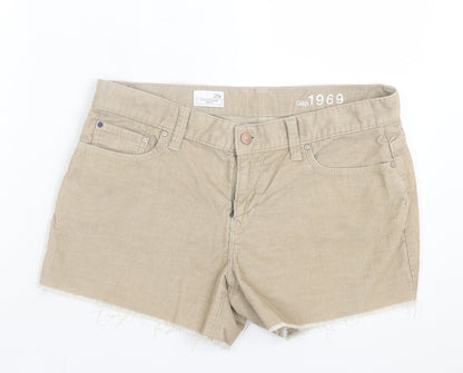 Gap Womens Beige Cotton Boyfriend Shorts Size 29 in L3 in Regular Button