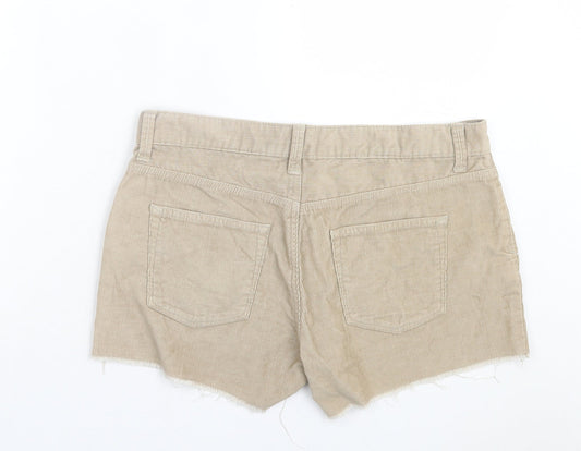 Gap Womens Beige Cotton Boyfriend Shorts Size 29 in L3 in Regular Button