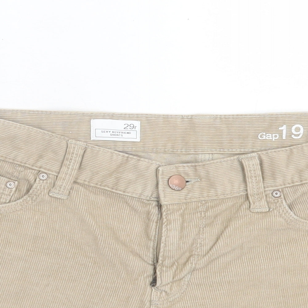 Gap Womens Beige Cotton Boyfriend Shorts Size 29 in L3 in Regular Button