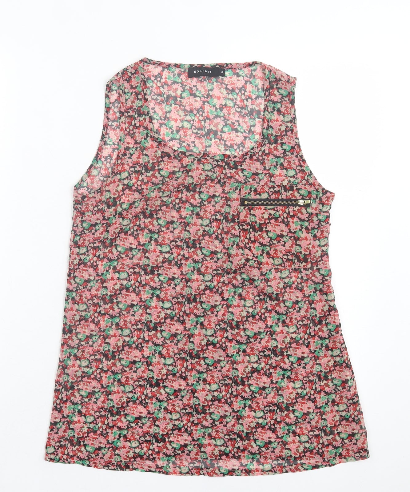 Womens UK Size 8 Exhibit Red Basic Tank