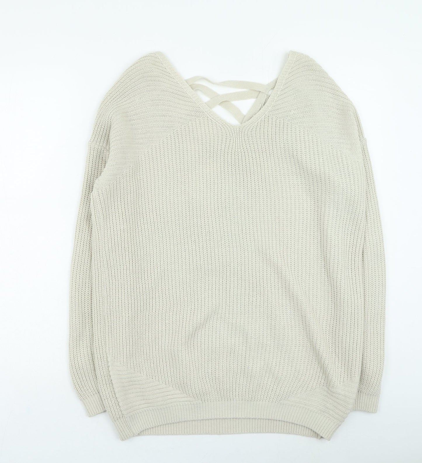 Womens UK Size 8 NEXT Beige Pullover Jumper