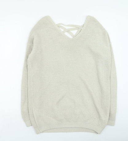 Womens UK Size 8 NEXT Beige Pullover Jumper