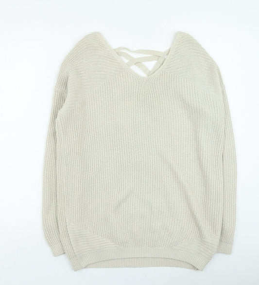 Womens UK Size 8 NEXT Beige Pullover Jumper