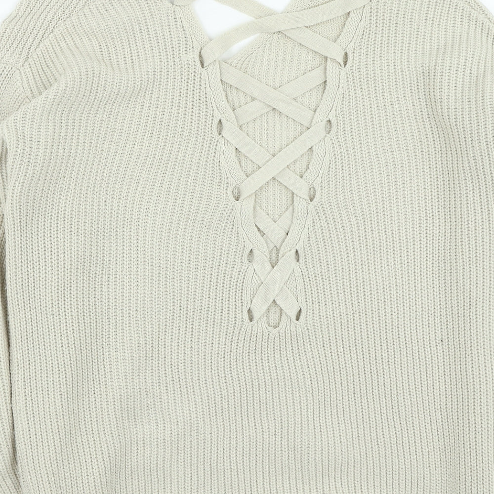 Womens UK Size 8 NEXT Beige Pullover Jumper