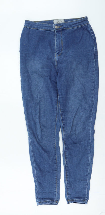New Look Womens Blue Cotton Straight Jeans Size 10 L29 in Regular