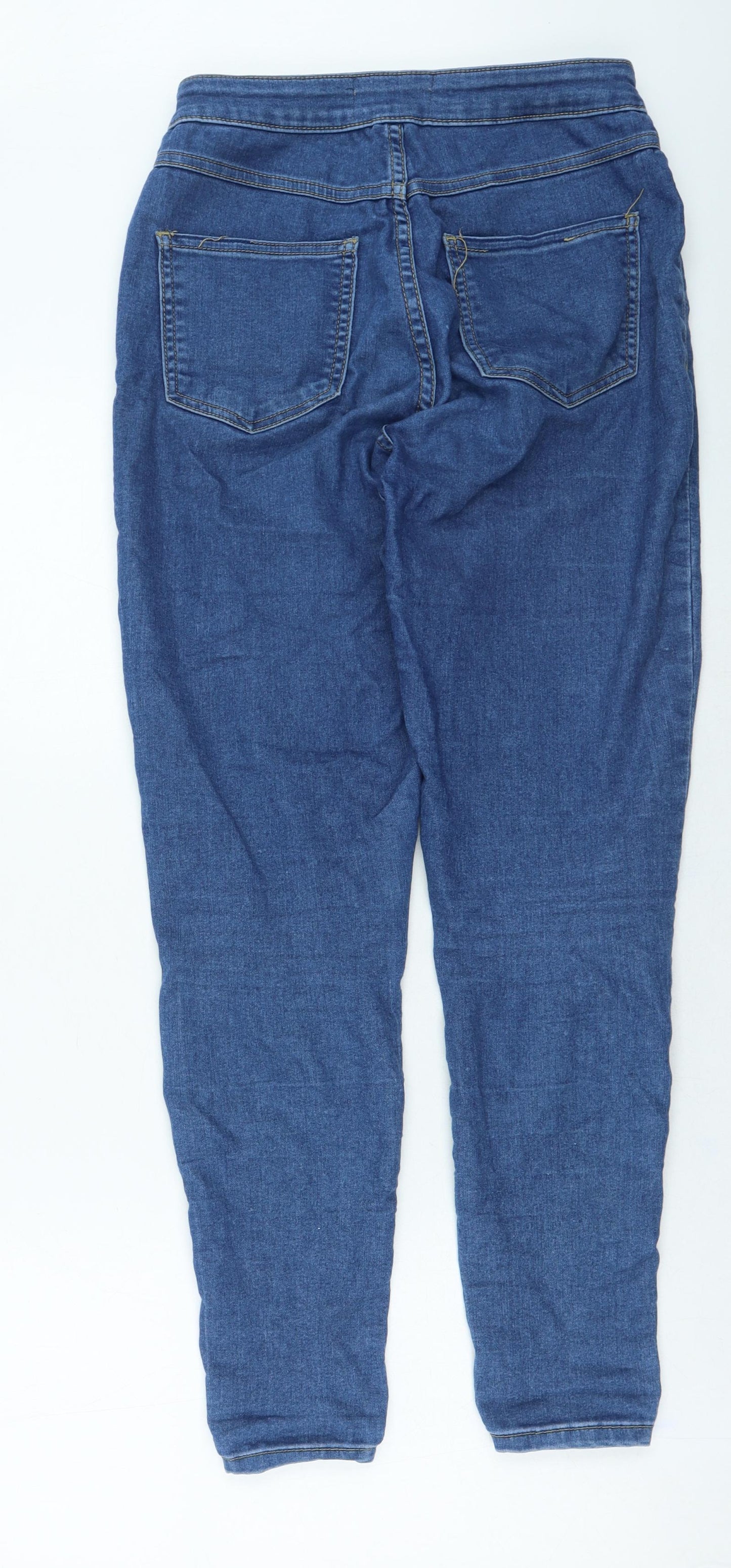 New Look Womens Blue Cotton Straight Jeans Size 10 L29 in Regular