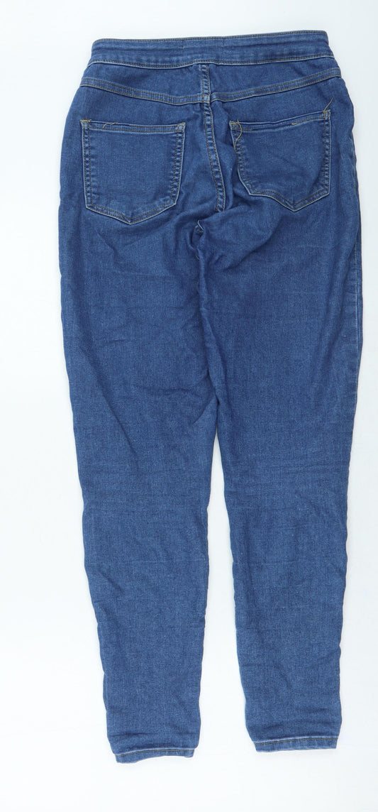 New Look Womens Blue Cotton Straight Jeans Size 10 L29 in Regular